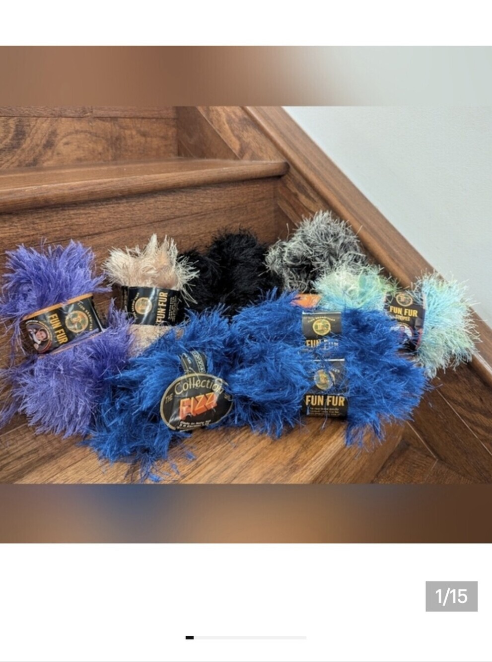 Eyelash Yarn Lot - Purple, Blue, Black, Tan, Multi Color 9 Skiens 465g